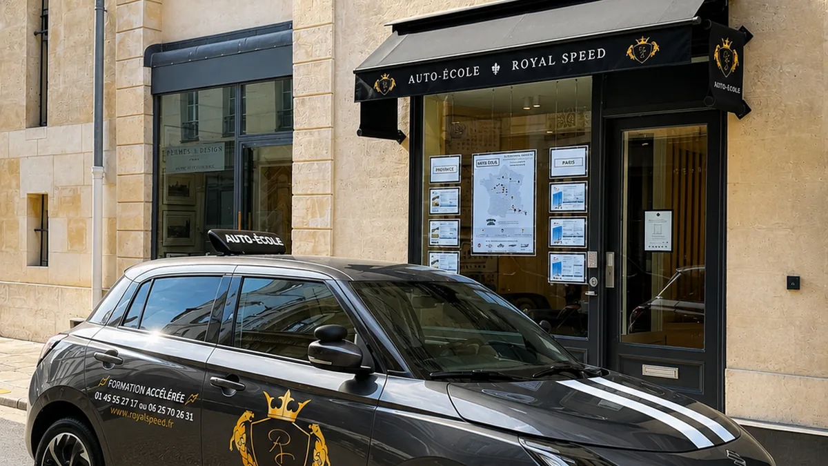 Devanture de l'auto-école Royal Speed Paris 1er